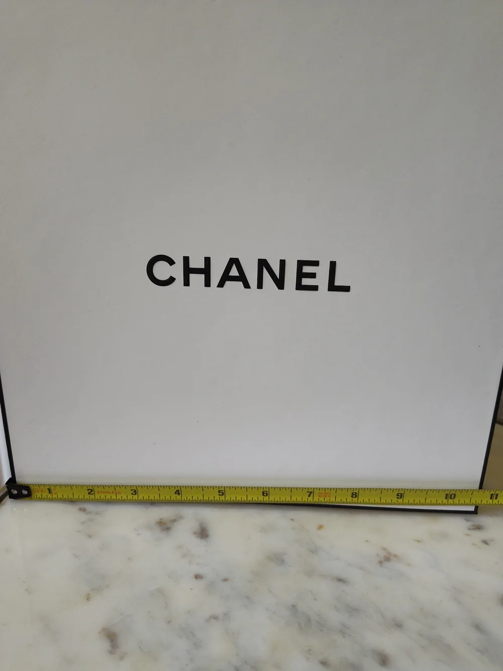 CHANEL Large White Gift Box  Logo Ribbon Black Logo Envelope Luxury Packaging